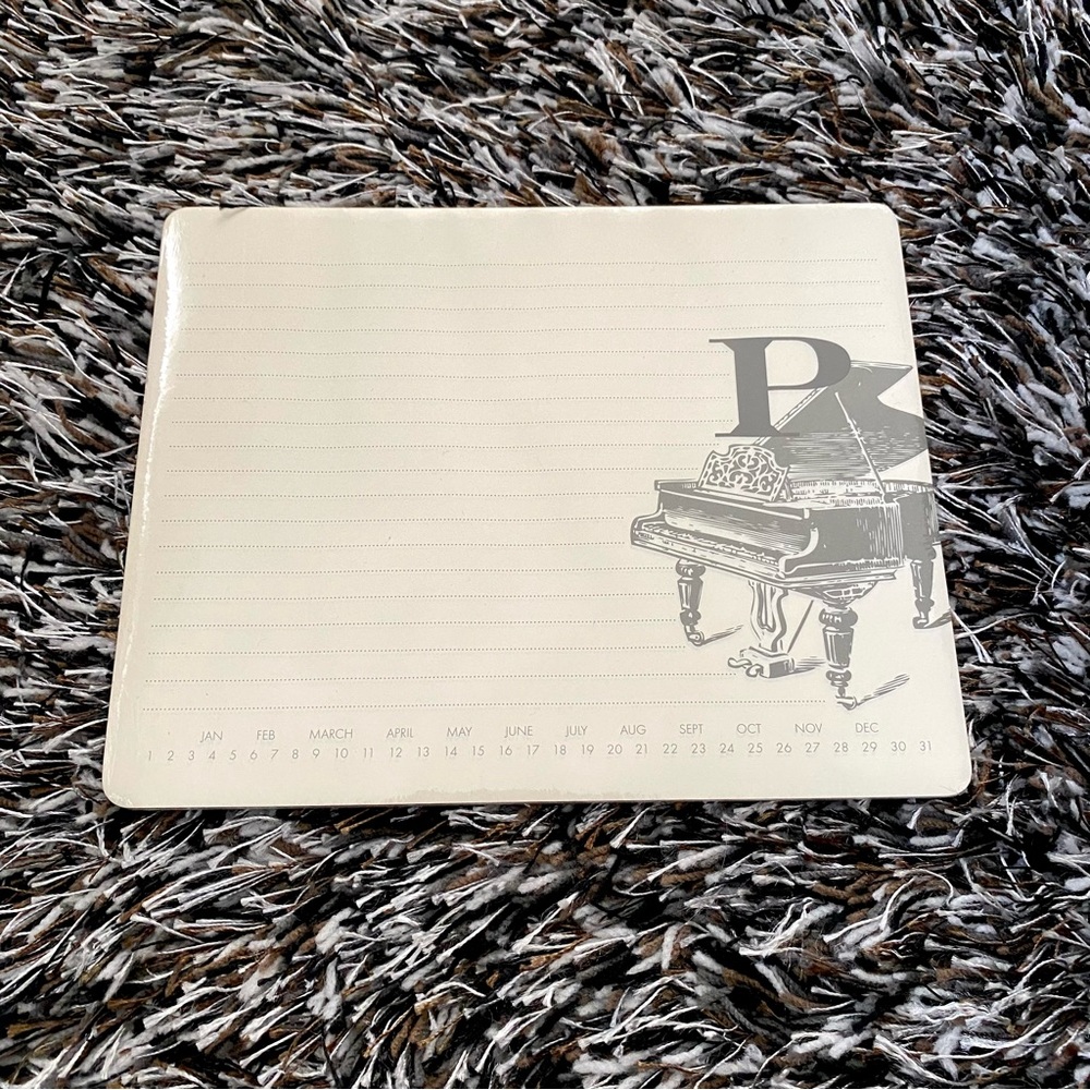 🍓 Cream “P” Monogram Calendar Journal Note Pad
